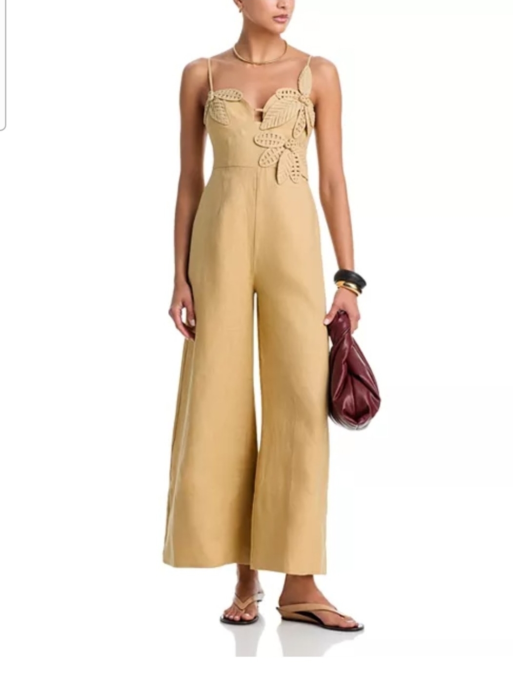FARM RIO APPLIQUE WIDE LEG JUMPSUIT